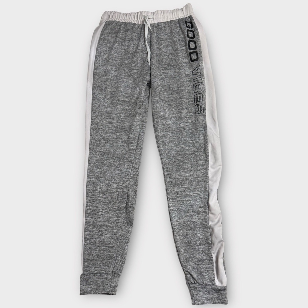 EUC Love “Good Vibes” Gray & White Jogger Pants – Size L - 0512